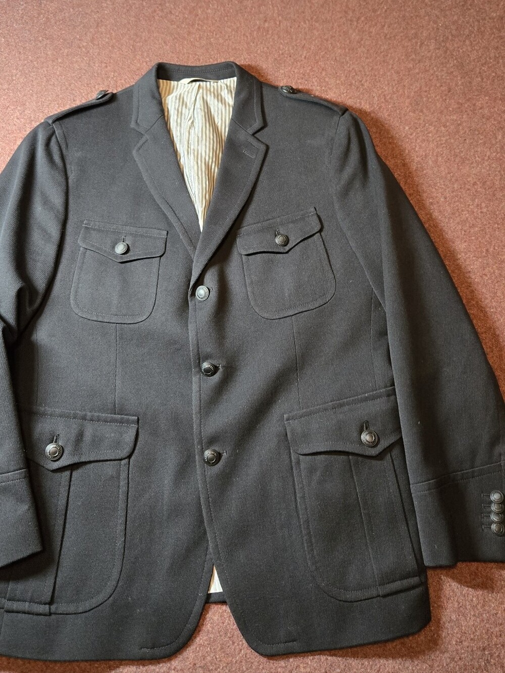 Banana Republic Heritage Military Blazer In Black 42S